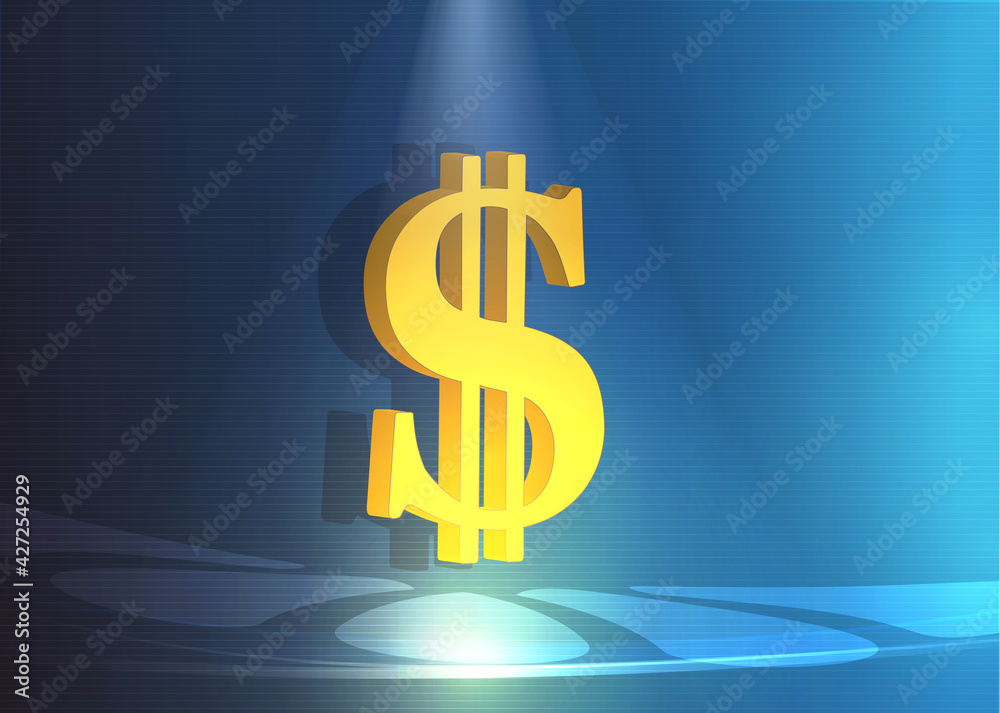 Dollar background cryptocurrency, modern glowing bright lights blue blank Dollar background cryptocurrency, modern glowing bright lights blue blank