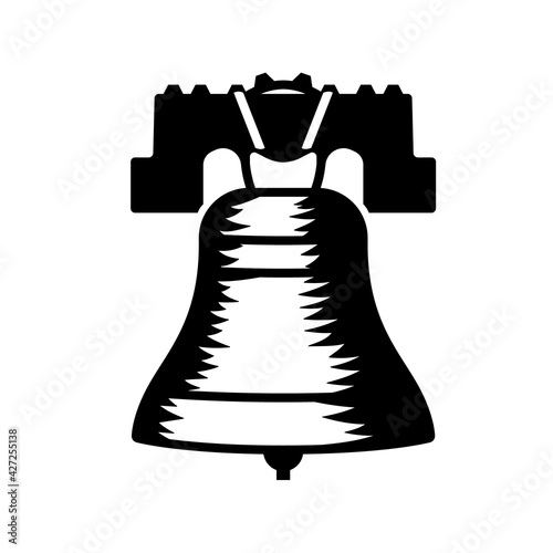 Old church bell icon. Clipart image isolated on white background