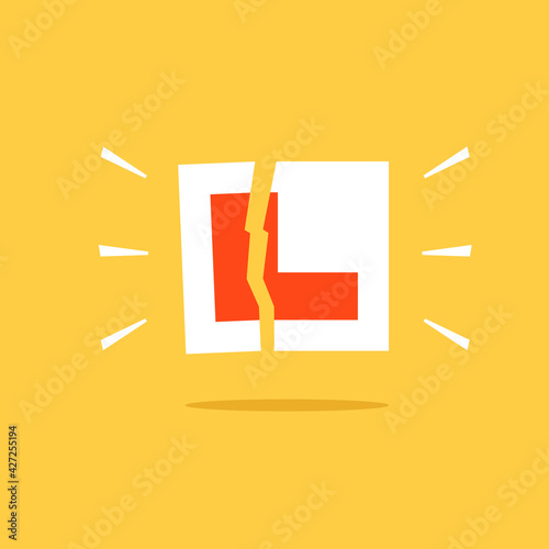 Passed driving test illustration. Clipart image