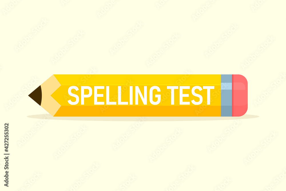 Spelling test icon. Clipart image isolated on white background Stock Spelling test icon. Clipart image isolated on white background Stock