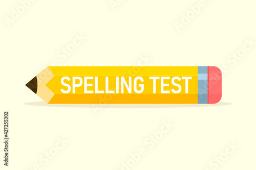 Spelling test icon. Clipart image isolated on white background