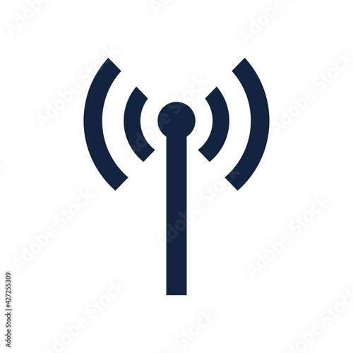 Wireless sign icon in flat style. Wi-fi wireless technology vector illustration on isolated background. Basic wireless business concept