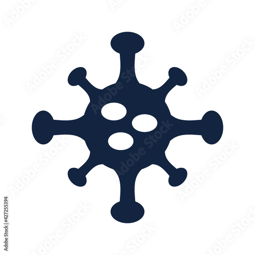 Coronavirus Bacteria Cell Icon, 2019-nCoV, Covid-2019, Covid-19 Novel Coronavirus Bacteria. No Infection and Stop Coronavirus Concepts. Dangerous Coronavirus Cell. Isolated Vector Icon