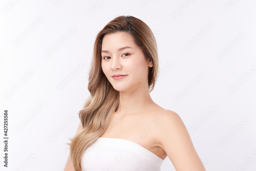 Beautiful young asian woman with clean fresh skin on white background, Face care, Facial treatment, Cosmetology, beauty and spa, Asian women portrait Beautiful young asian woman with clean fresh skin on white background, Face care, Facial treatment, Cosmetology, beauty and spa, Asian women portrait