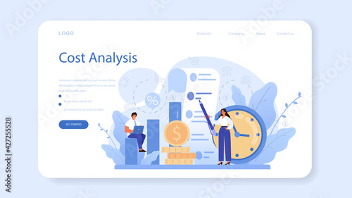 Cost optimization web banner or landing page. Idea of financial
