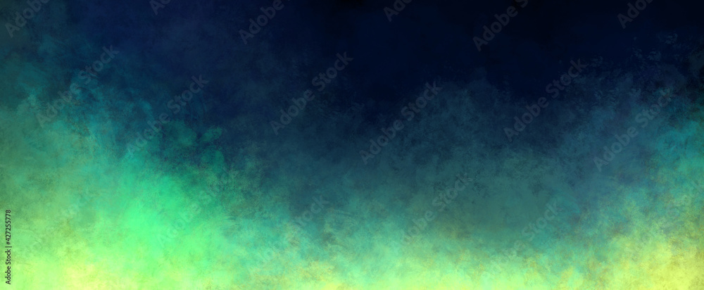 deep bright dark stylish trendy dark blue background with ombre green and yellow colors