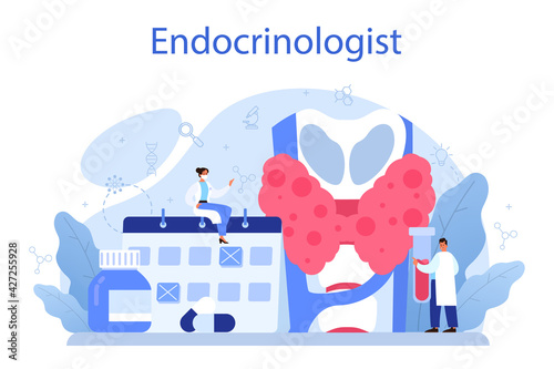 Endocrinologist concept. Thyroid examination. Doctor examine hormone