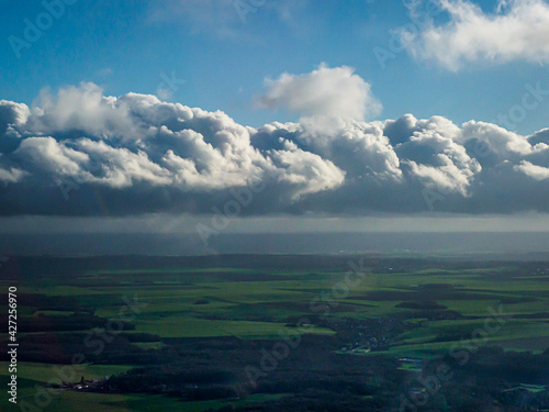 vue aérienne de nuages à Soindres dans les Yvelines en France