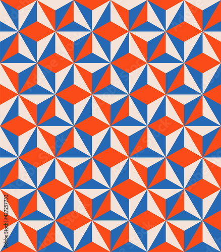 Geometric shapes abstract colorful seamless pattern