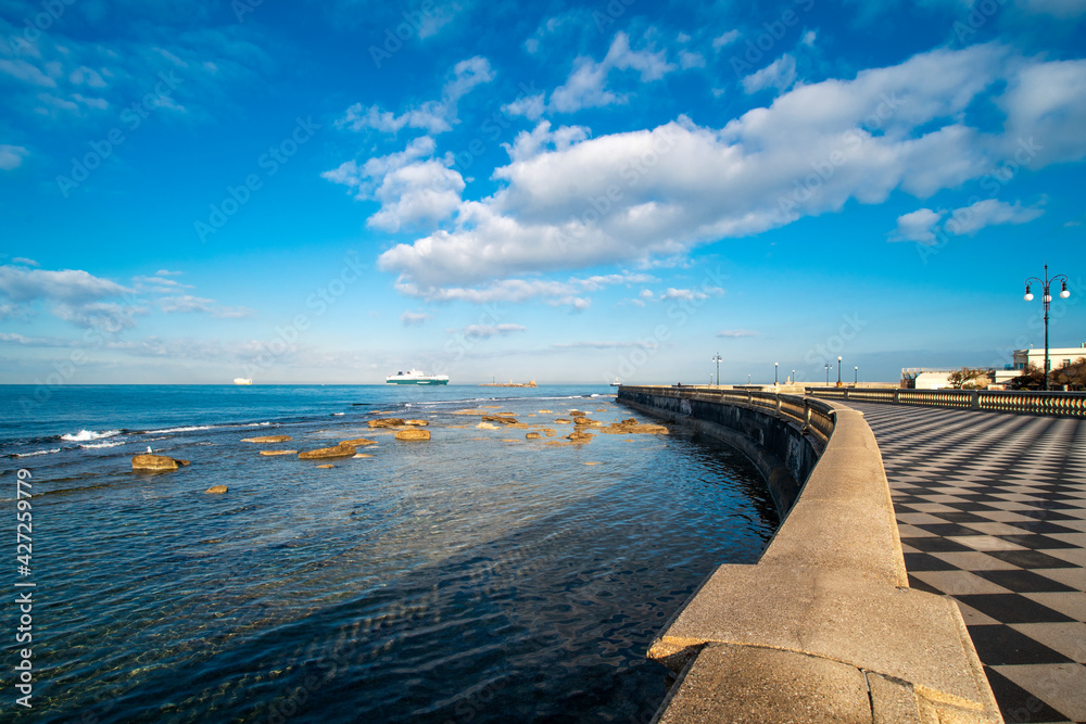 Obraz premium Seafront view from the Terrace Mascagni Livorno