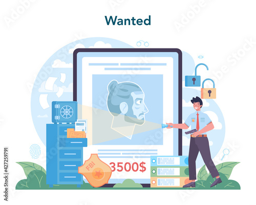 FBI agent online service or platform. Police officer or inspector