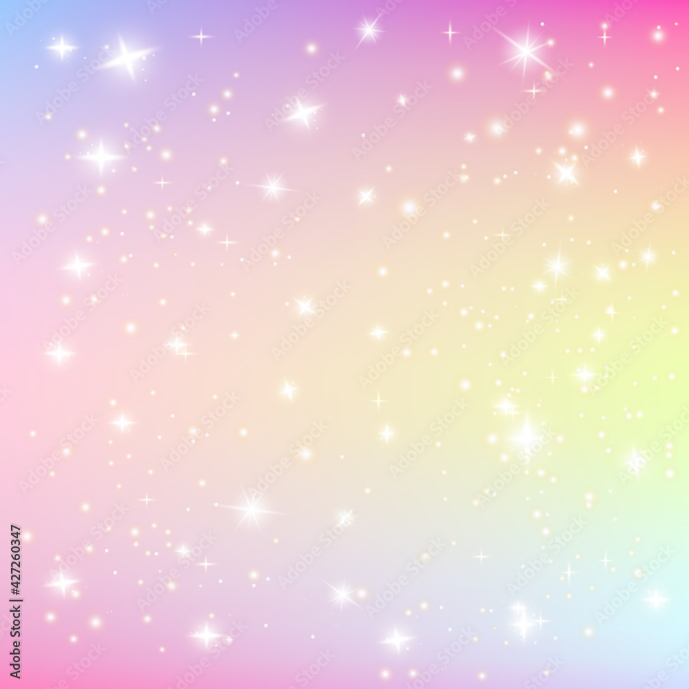 Rainbow princess background, soft pink backdrop with shining stars ...