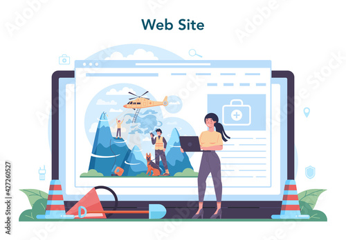 Urgency rescuer online service or platform. Ambulance lifeguard