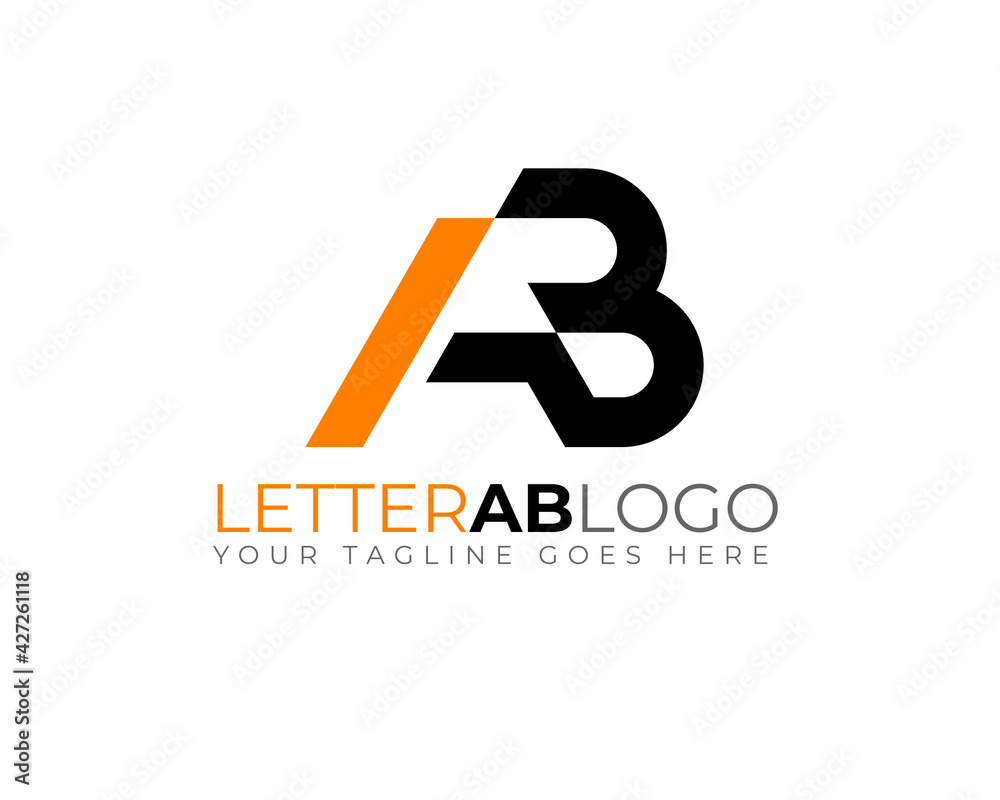 monogram anagram of letter A B in triangle shape monogram anagram of letter A B in triangle shape