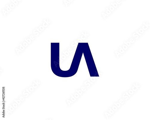 UA AU letter logo design vector template