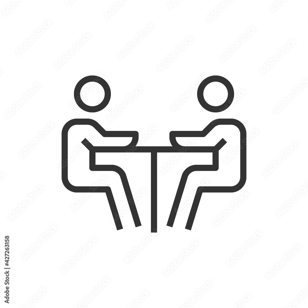 Fototapeta premium people meet icon line business vector
