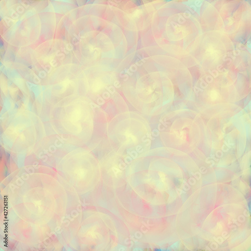 Background blurred whit spots color, air and transparent lines. Texture colorful with yellow circles light abstraction.