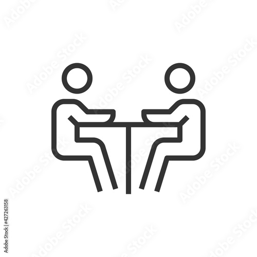 people meet icon line business vector