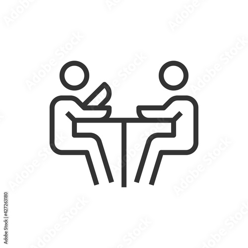 people meet icon line business vector