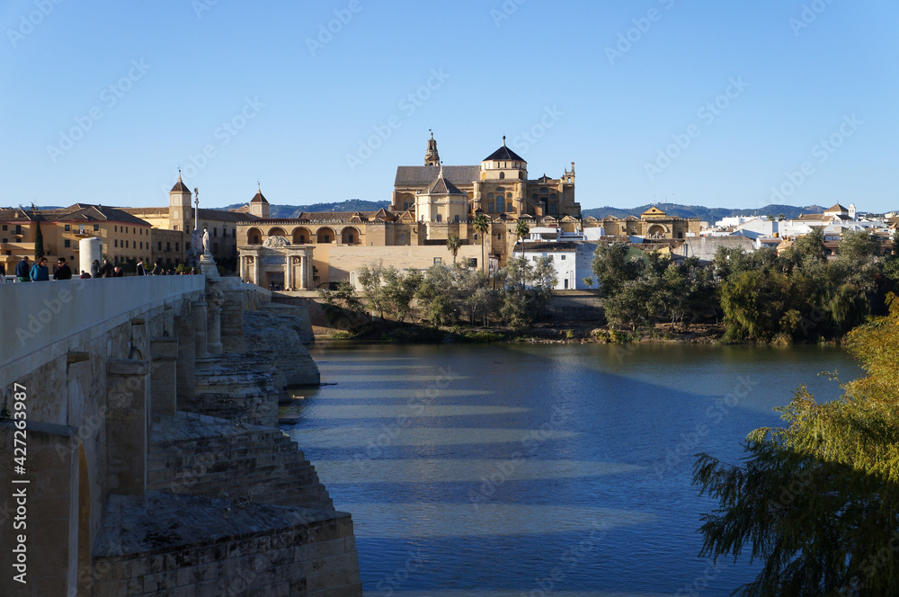 View on Cordoba and Guadalquivir from San Rafael Bridge, Andalusia, Spain
