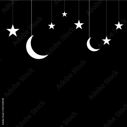 Ramadan Kareem (Generous Ramadan) greeting card background with arabic lanterns