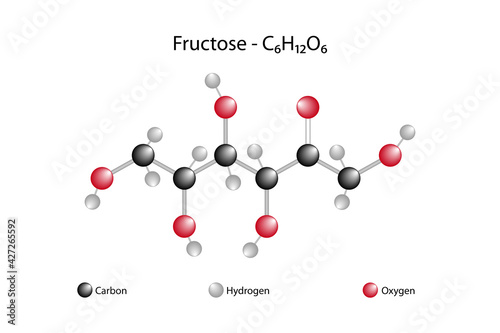 Molecular formula and chemical structure of fructose