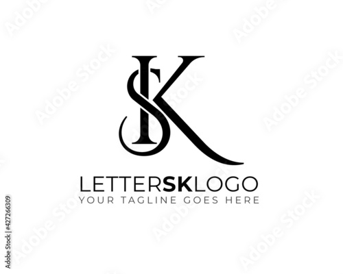 anagram monogram of initial letter S K logo template