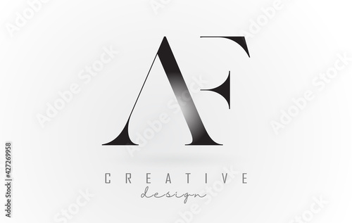 AF a f letter design logo logotype concept with serif font and elegant style vector illustration.