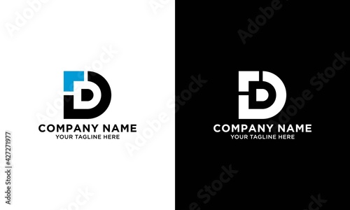 Letter d logo initial design template