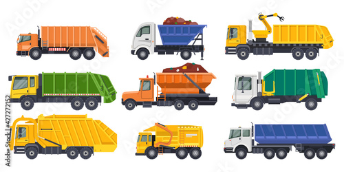 Dump trucks, loaders or dumpers and haul lorries