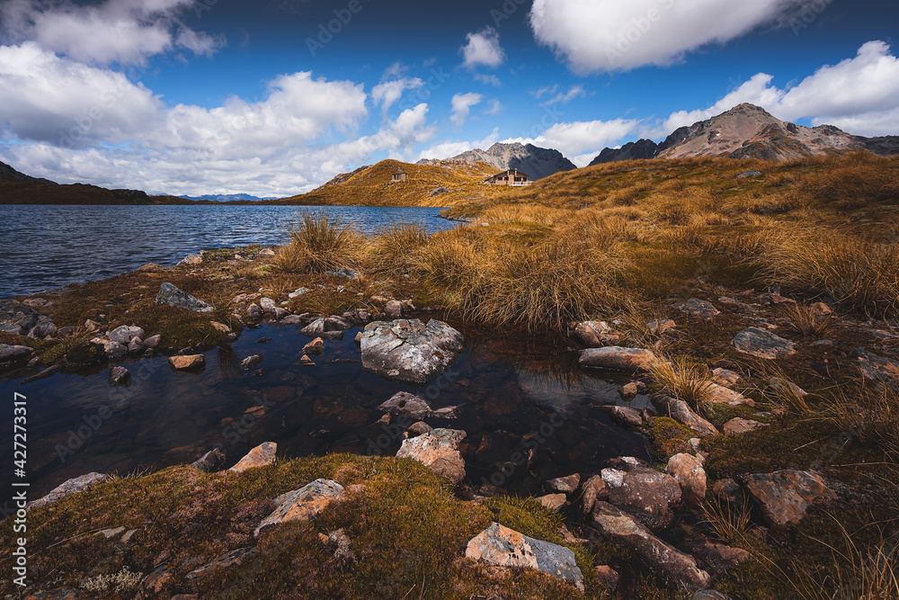 Hiking to the Lake Angelus hut - Nelson Lakes, New Zealand
