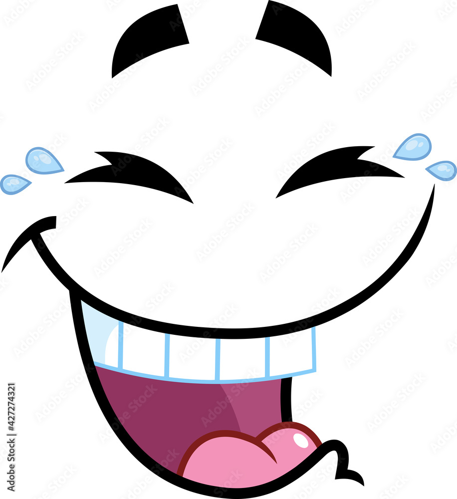 Laugh Cartoon Funny Face With Smiley Expression. Vector Illustration Isolated On White Background Laugh Cartoon Funny Face With Smiley Expression. Vector Illustration Isolated On White Background