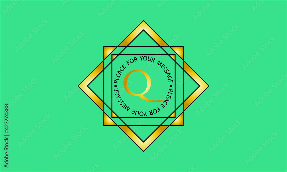 Bright decorative monogram with the letter Q. Geometric logo with a place for an inscription, a sign of the company, boutique, restaurant, business, etc. Bright decorative monogram with the letter Q. Geometric logo with a place for an inscription, a sign of the company, boutique, restaurant, business, etc.