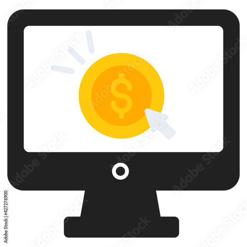 A flat design, icon of pay per click