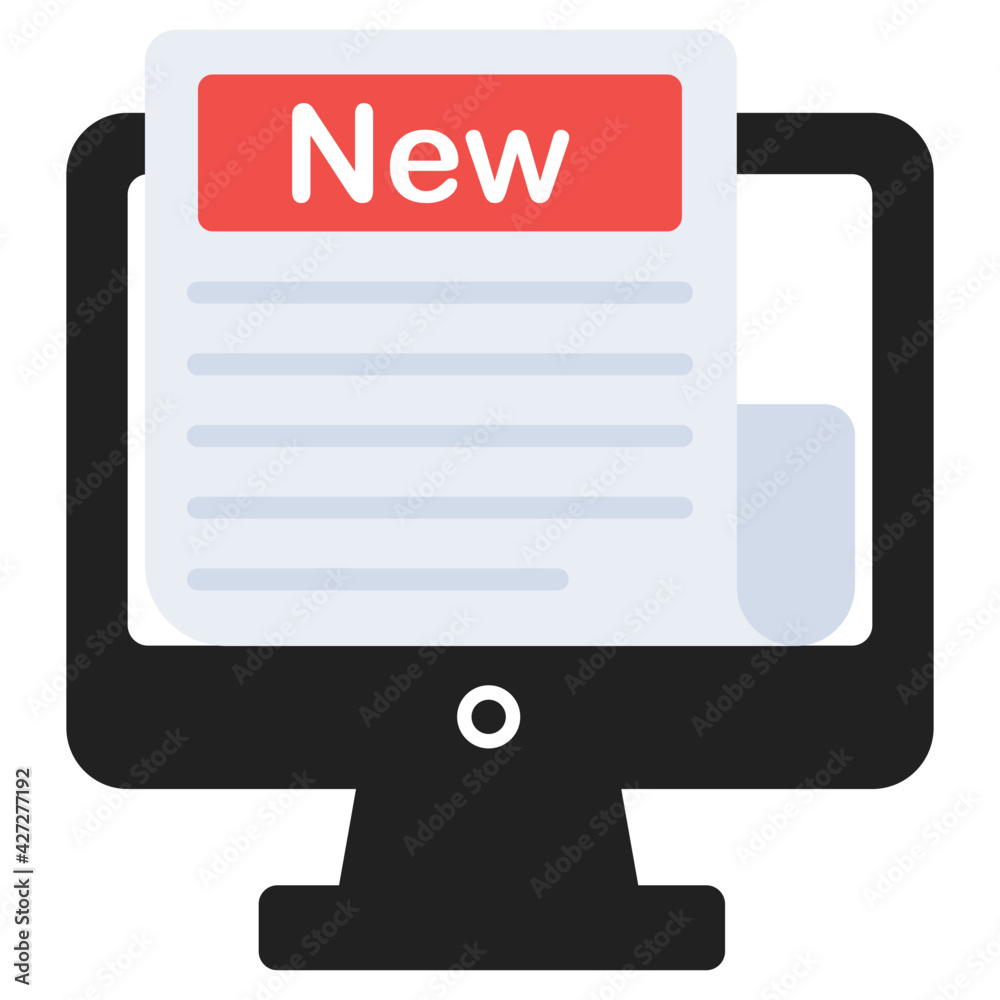 A flat design, icon of online news A flat design, icon of online news