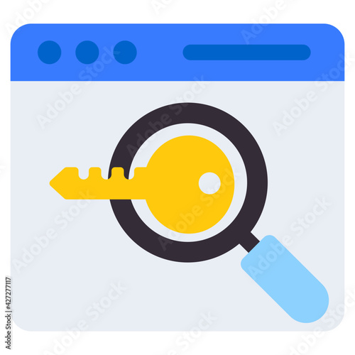 A flat design, icon of search keyword