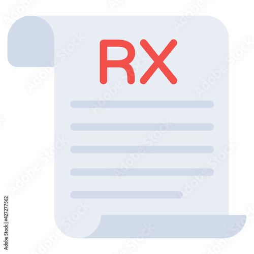 An editable flat vector of medical report, rx icon
