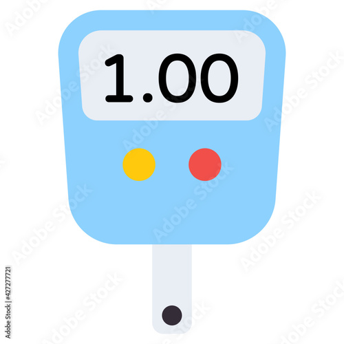 A sugar testing medical device, glucometer icon