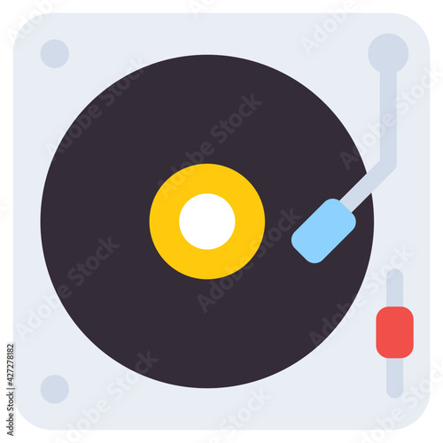 Flat icon of disc player or dj vector design