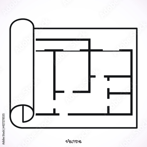 House Plan Icon. Floor plan vector.