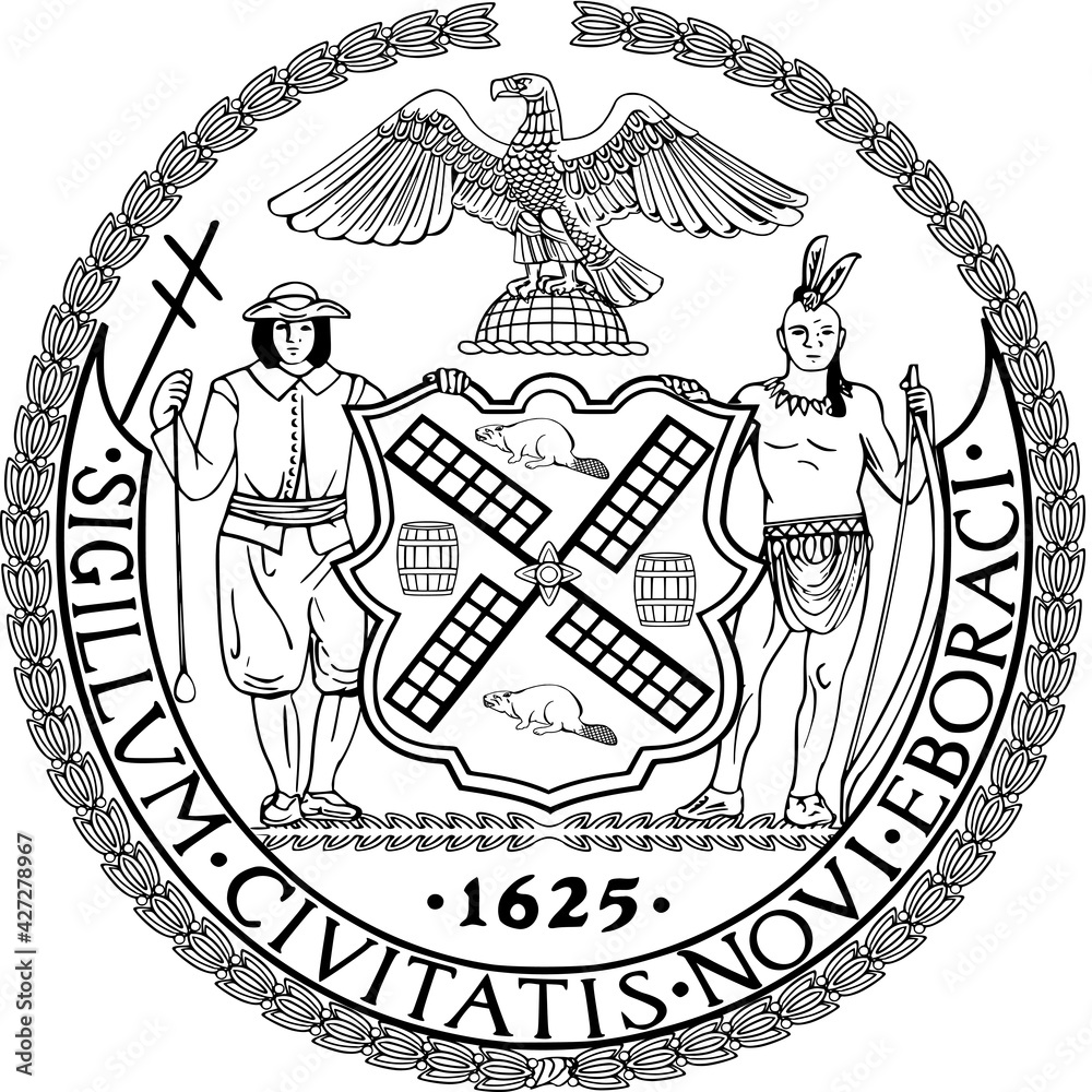 Fototapeta premium Vector seal illustration of the US major city of New York City, USA