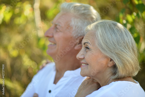 portrait of a happy senior couple in the park © aletia2011