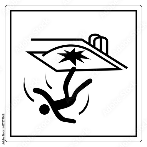 Fall Hazard Symbol Sign, Vector Illustration, Isolate On White Background Label. EPS10