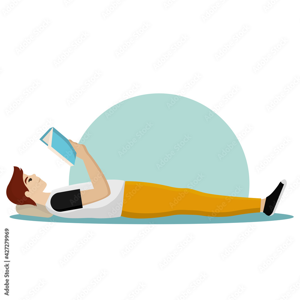Man reading a book. Hobbies concept - Vector illustration Man reading a book. Hobbies concept - Vector illustration