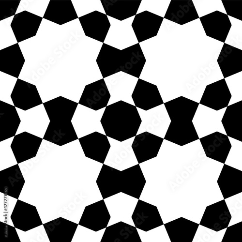 Fototapeta Naklejka Na Ścianę i Meble -  Seamless geometric ornament based on traditional islamic art. Black and white.