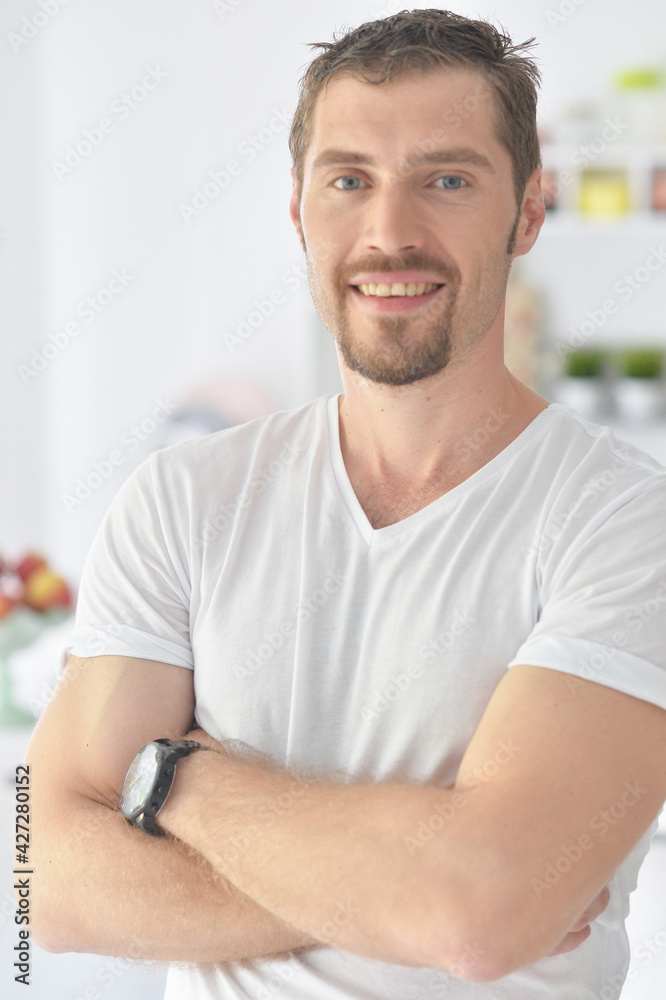 Portrait of young man posing at home Portrait of young man posing at home