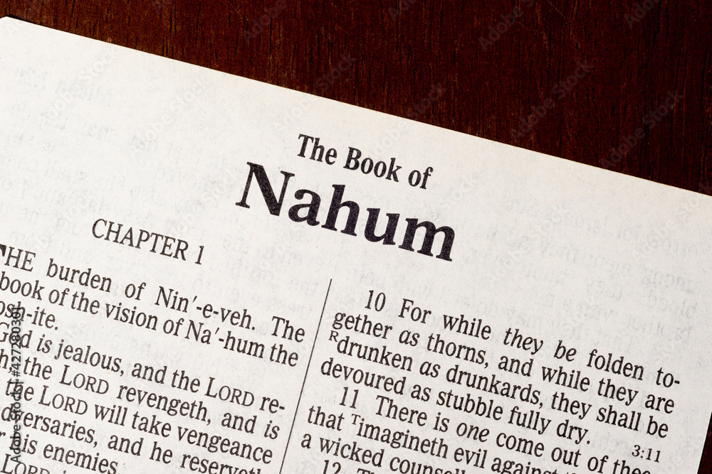 Obraz premium The Book of Nahum Title Page Close-Up