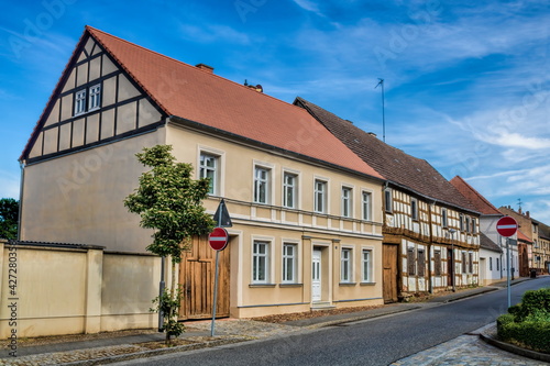 wusterhausen, deutschland - strasse in der altstadt