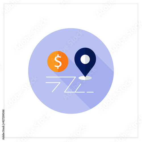 Assets location flat icon. Investments distribution by savings vehicles.Tax accounts, tax deferred accounts, trust accounts, funds.Business concept. Vector illustration photo