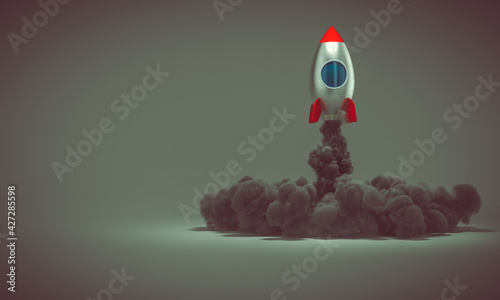 Fototapeta Naklejka Na Ścianę i Meble -  space rocket takes off
